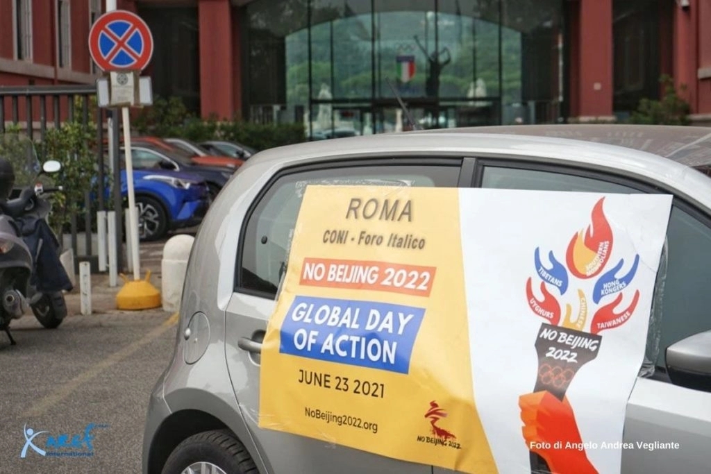 boicottaggio giochi pechino 2022 sit in roma